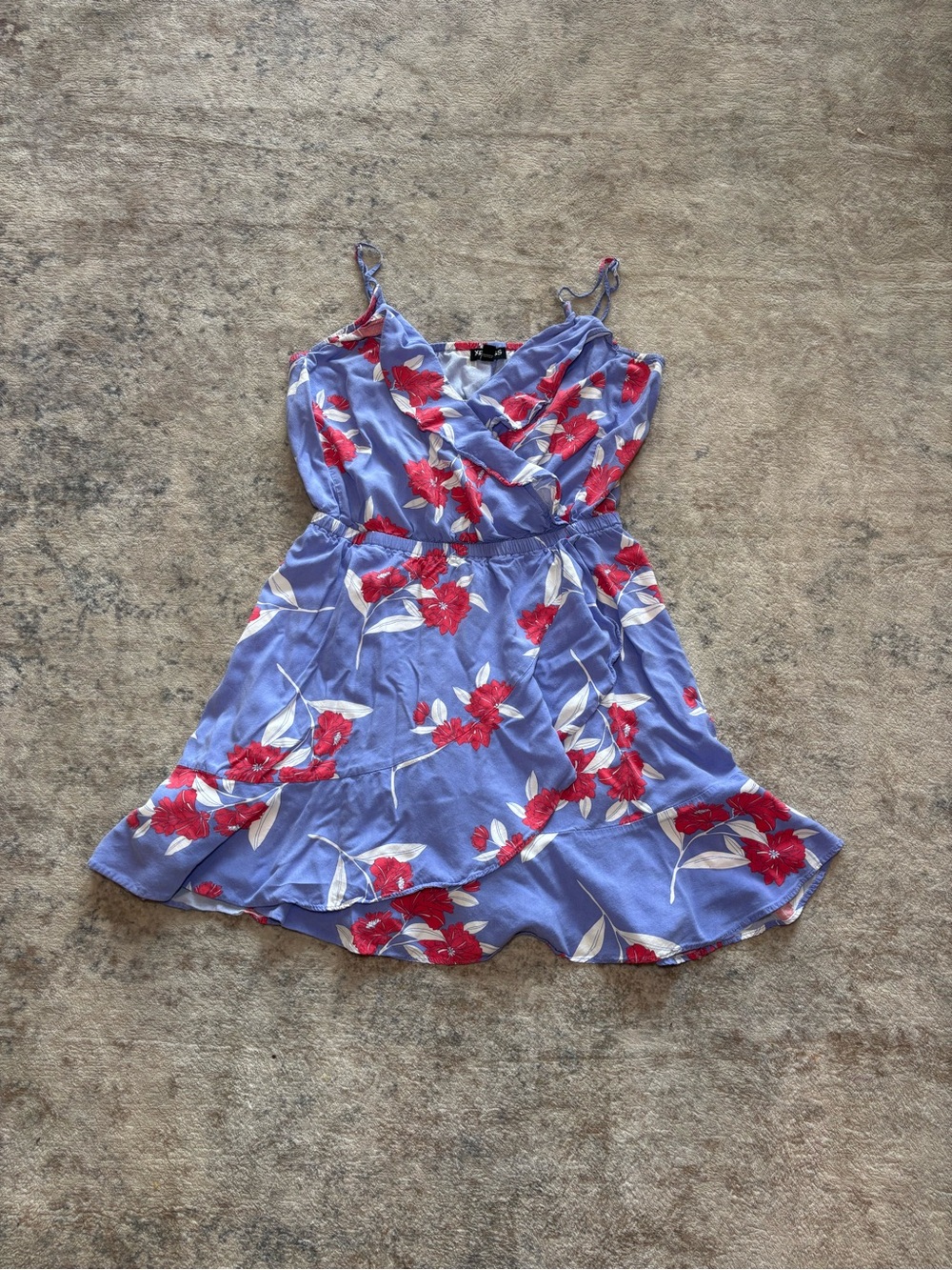 Express Floral Ruffle Faux-Wrap Sundress size small